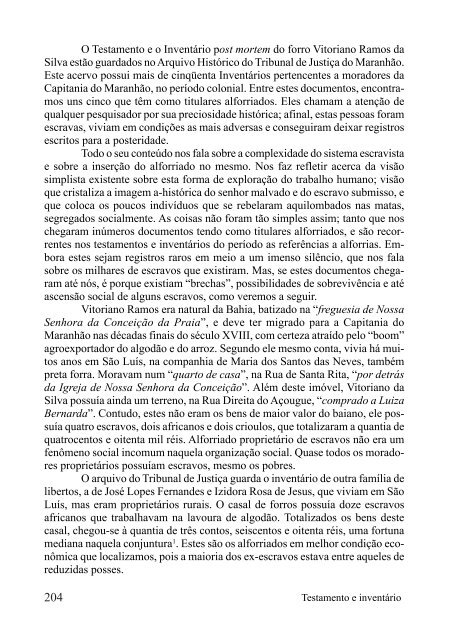 Testamento e inventário do preto forro vitoriano Ramos - Nucleo de ...