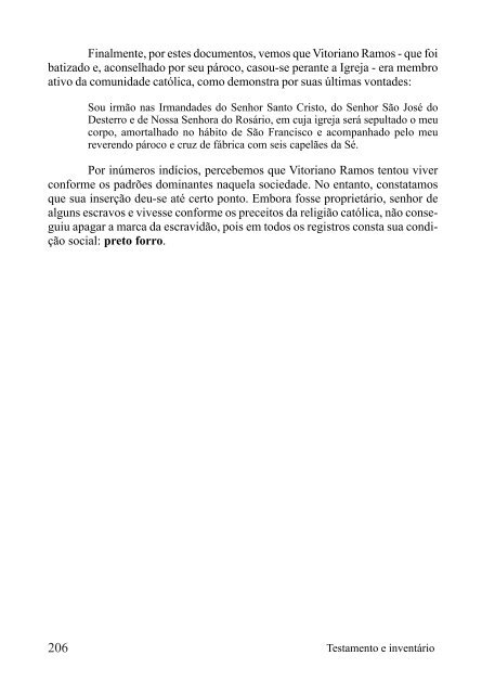 Testamento e inventário do preto forro vitoriano Ramos - Nucleo de ...