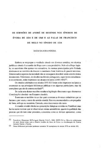 Os sermões de André de Resende e as