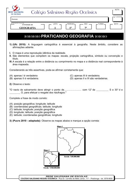 observe os mapas￼: nessa atividade o aluno localizará a vegetação