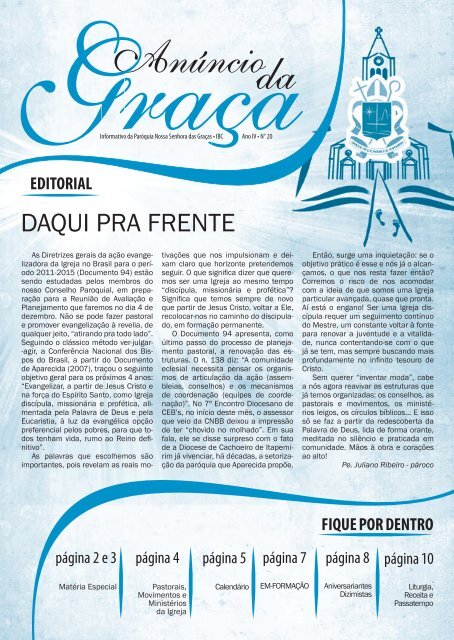 DAQUI PRA FRENTE - Paróquia Nossa Senhora das Graças