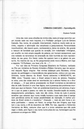 Câmara Cascudo, Epistológrafo -Rubens Falcão - Portal da História ...