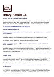 Bafang Material SL, España - Dato Capital