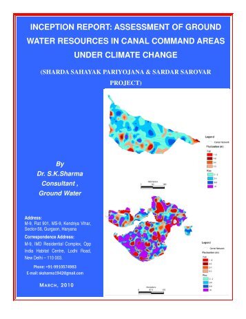 inception report: assessment of ground water resources in canal ...