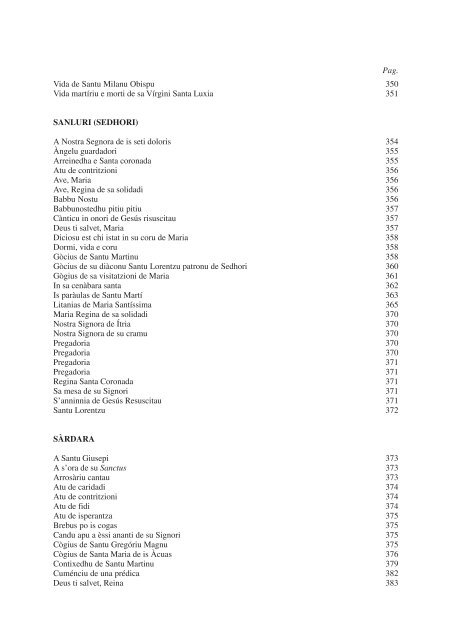 Is Pregadorias antigas: su signo de sa devozioni - Provincia del ...