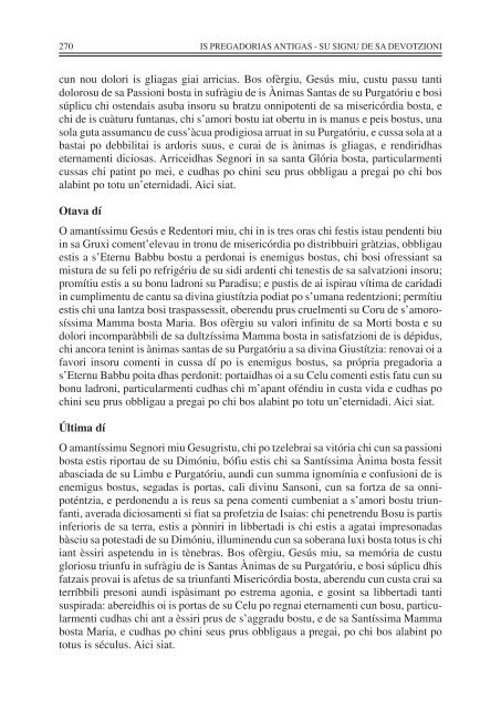 Is Pregadorias antigas: su signo de sa devozioni - Provincia del ...