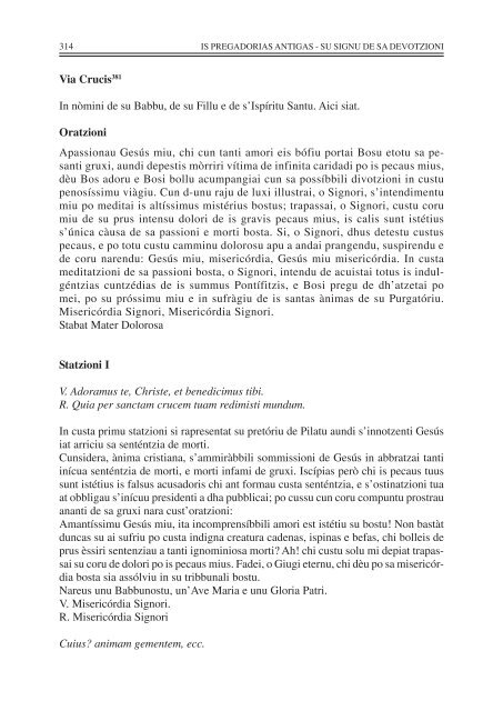 Is Pregadorias antigas: su signo de sa devozioni - Provincia del ...