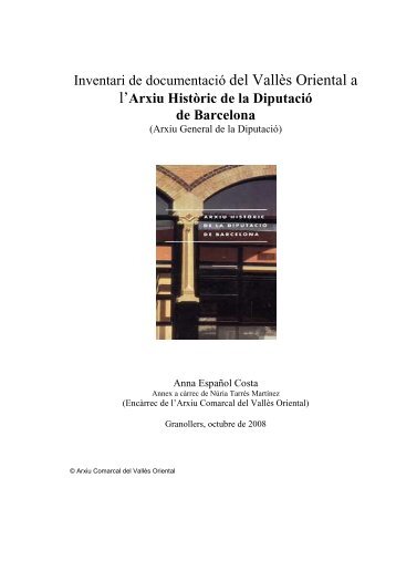 Inventari de documentació - Consell Comarcal del Vallès Oriental