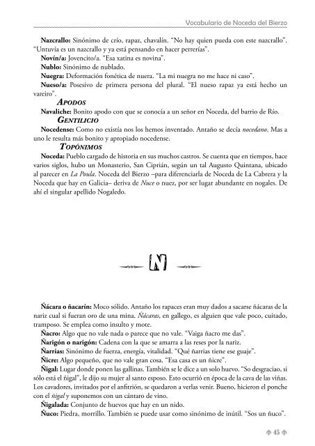 Vocabulario de Noceda - Colectivo Cultural "La Iguiada"