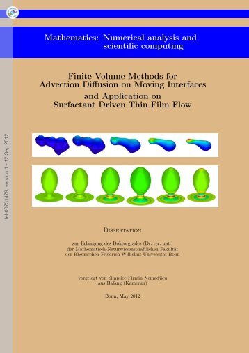 Finite Volume Methods for Advection Diffusion on Moving Interfaces ...