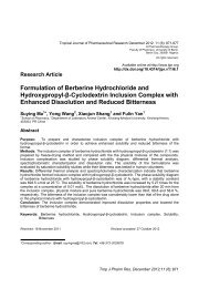 Formulation of Berberine Hydrochloride and Hydroxypropyl-β ...