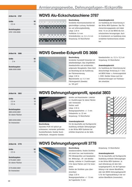 Wärmedämm-Verbundsysteme | Lieferprogramm WDVS