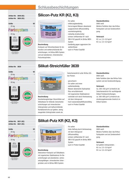 Wärmedämm-Verbundsysteme | Lieferprogramm WDVS