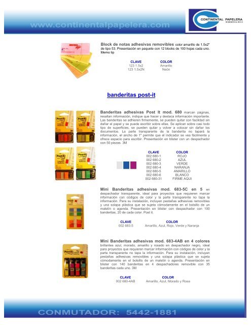 catalogo de productos - continental papelera de mexico