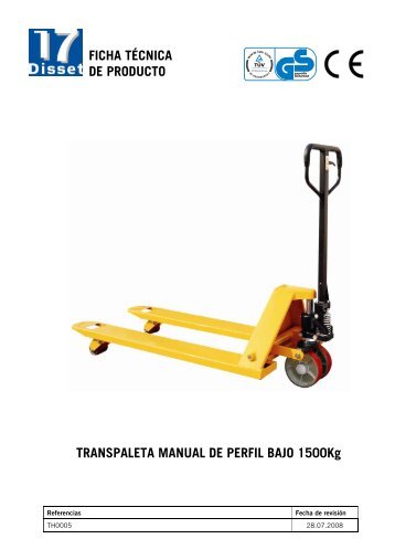 Transpaleta manual de perfil bajo para 1.500 kg - Interempresas