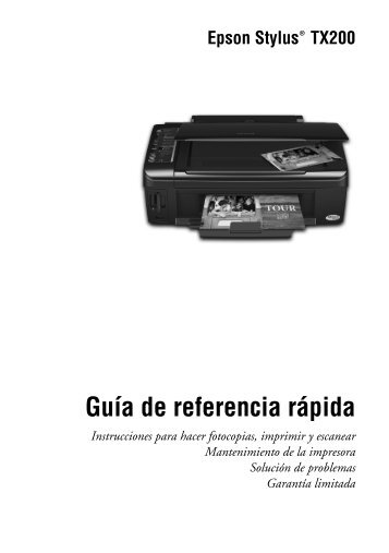 Guía de referencia rápida de la Epson Stylus TX200