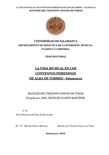 LA VIDA MUSICAL EN LOS CONVENTOS FEMENINOS DE ALBA ...