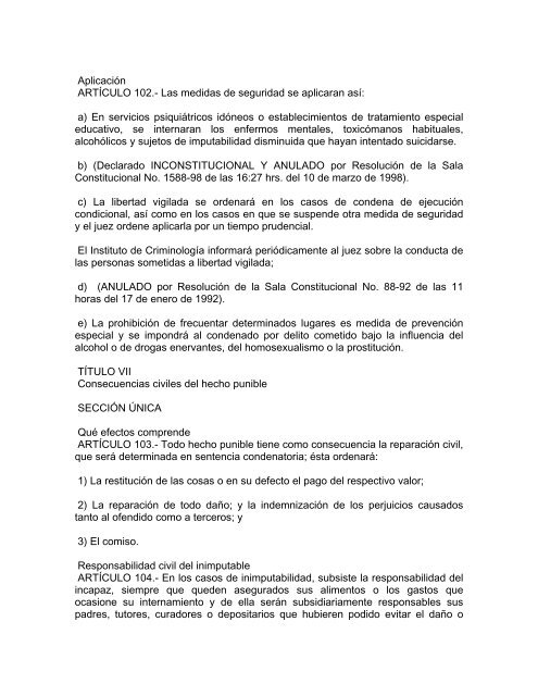 Código Penal de Costa Rica - Piaje.org