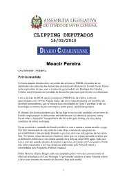 CLIPPING DEPUTADOS - Alesc