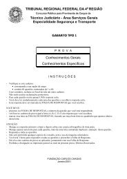 Especialidade Segurança e Transporte - Tribunal Regional Federal ...