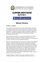 CLIPPING DEPUTADOS - Alesc