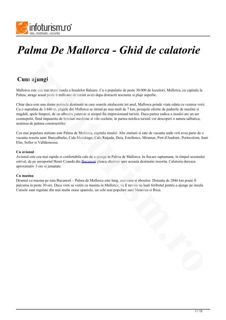 Palma De Mallorca - Ghid turistic - Infoturism.ro