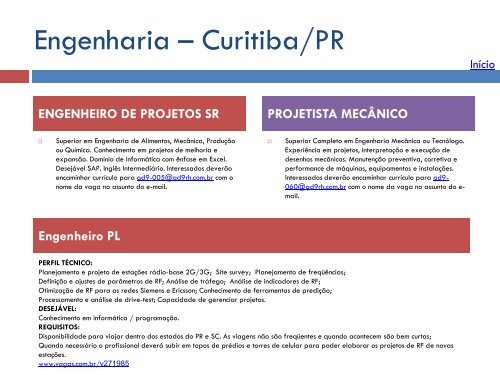 Oportunidades de trabalho