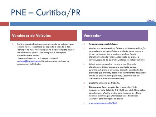 Oportunidades de trabalho