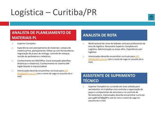 Oportunidades de trabalho