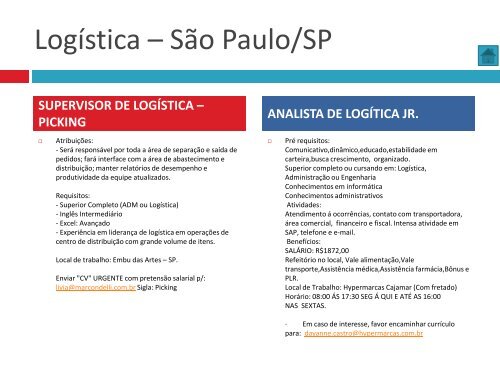 Oportunidades de trabalho