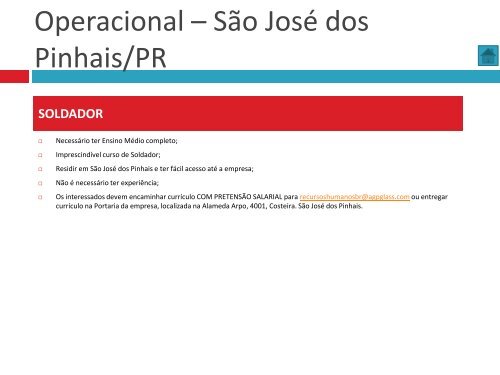 Oportunidades de trabalho