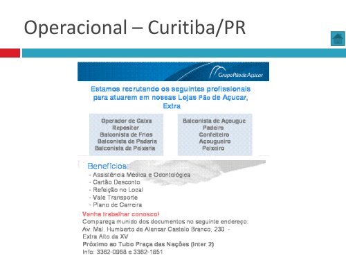 Oportunidades de trabalho