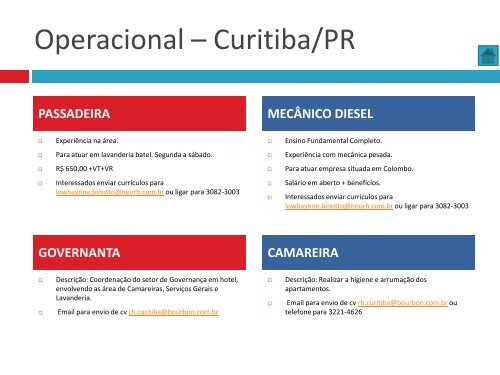 Oportunidades de trabalho