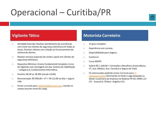 Oportunidades de trabalho