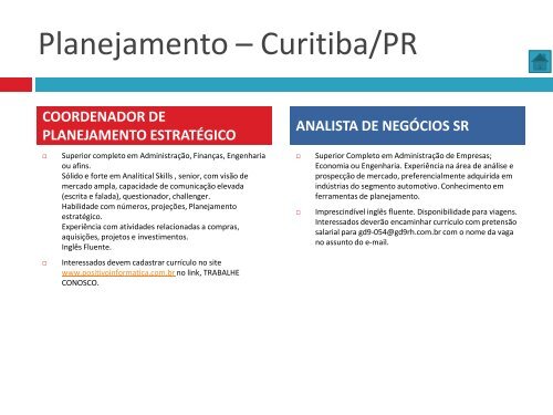 Oportunidades de trabalho