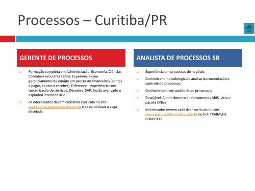 Oportunidades de trabalho