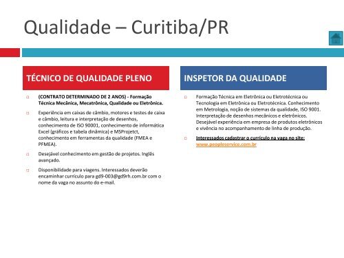 Oportunidades de trabalho