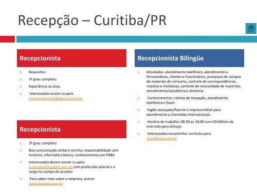 Oportunidades de trabalho