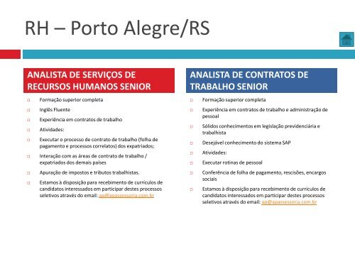 Oportunidades de trabalho