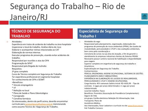 Oportunidades de trabalho