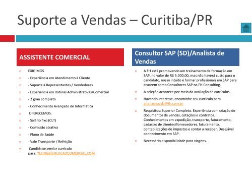 Oportunidades de trabalho