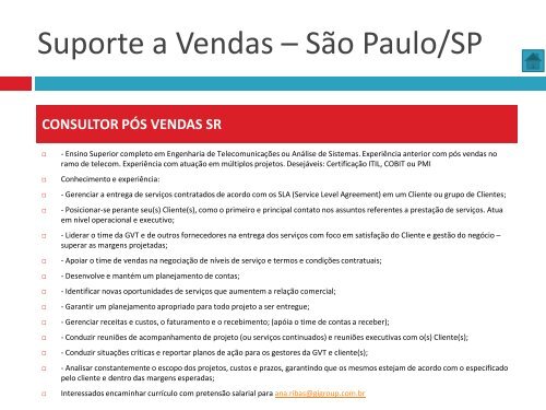 Oportunidades de trabalho