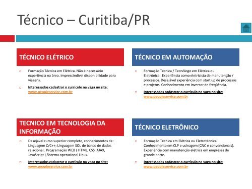 Oportunidades de trabalho