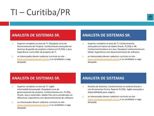 Oportunidades de trabalho