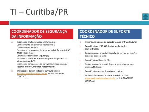 Oportunidades de trabalho