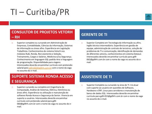 Oportunidades de trabalho