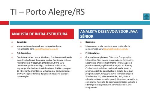 Oportunidades de trabalho