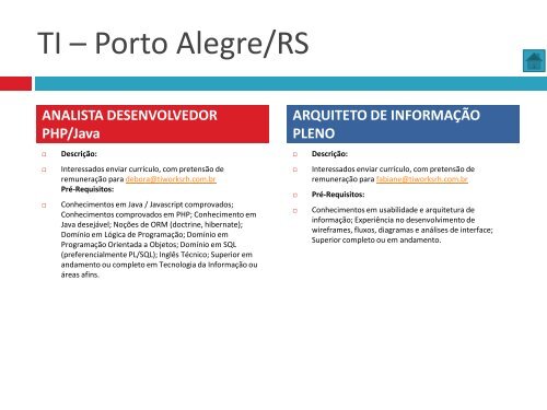 Oportunidades de trabalho