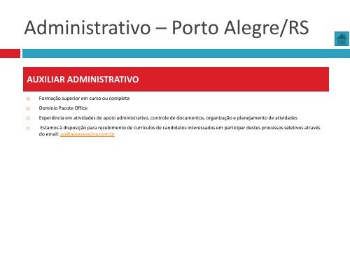 Oportunidades de trabalho