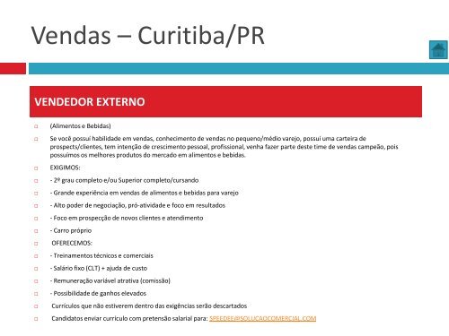 Oportunidades de trabalho